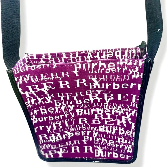 Burberry Logo Print Crossbody Bag in Purple White and Black Graffiti Rare Small